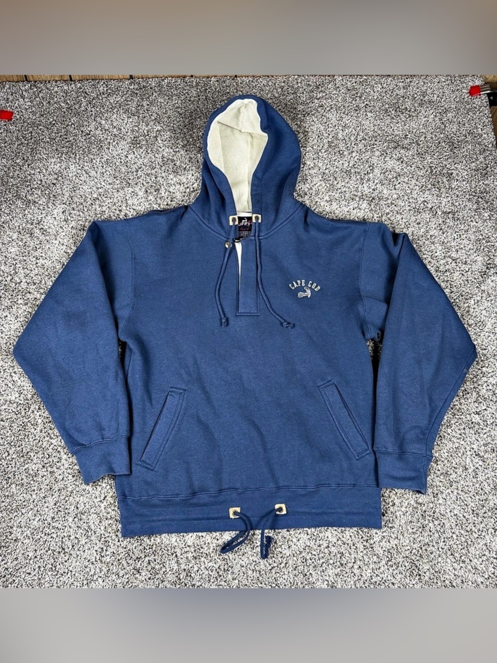 Sz Medium Men’s Cuffy’s Of Cape Cod Pullover 1/4 Quarter Zip Sweatshirt Blue